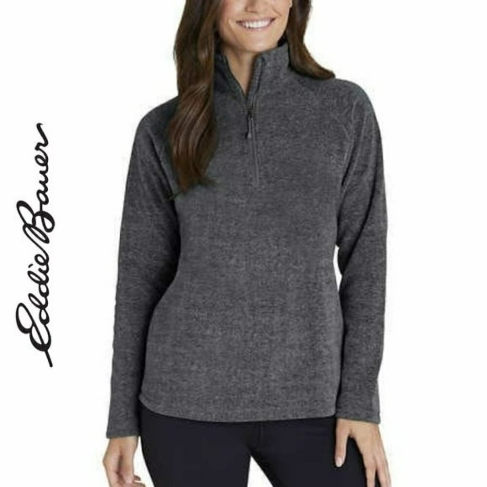 NWT Eddie Bauer Cozy Fleece Sweatshirt Quarter Zip Top